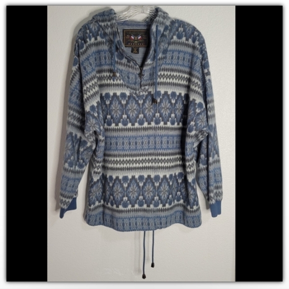 French Country Express Aztec design pull over hoodie size medium - Picture 2 of 6